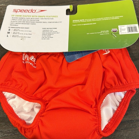 Speedo Size 12M red sailboat Swim Diaper new - Picture 2 of 2